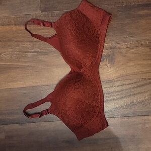 💖 Sexy Deep Red Torrid Lace Wire-Free Push-Up Bra